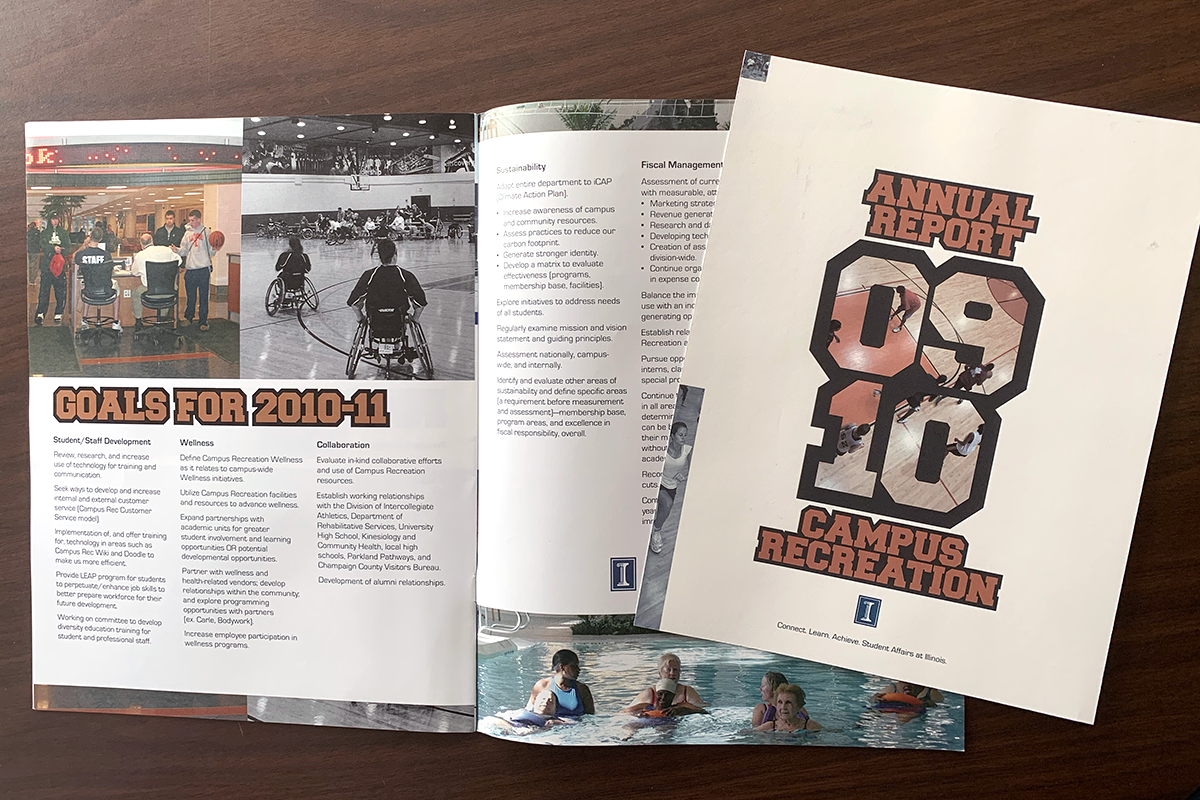 Photo of Campus Rec annual report cover