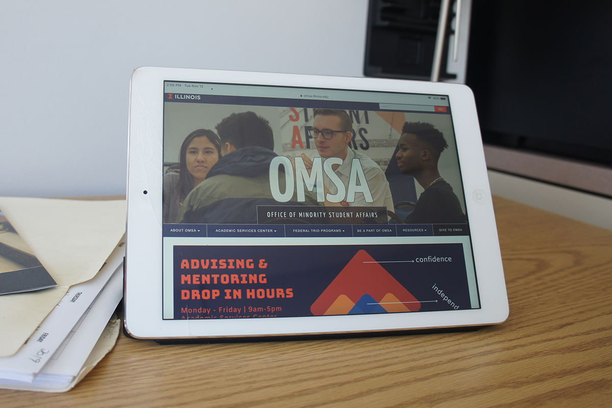 View of OMSA website on tablet screen