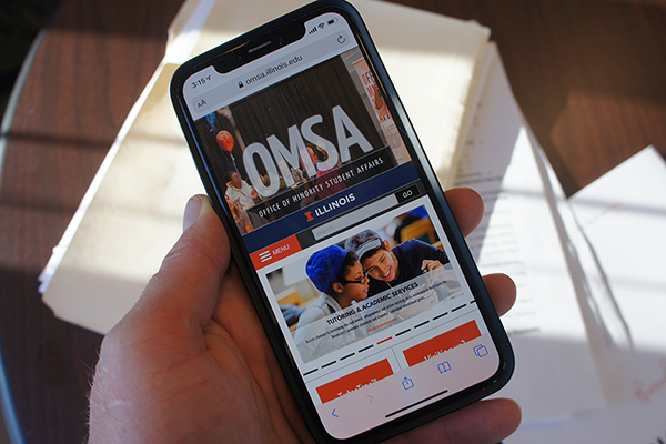 View of OMSA website on mobile screen