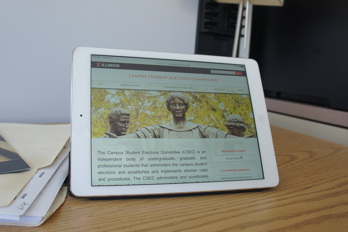 View of CSEC website on tablet screen