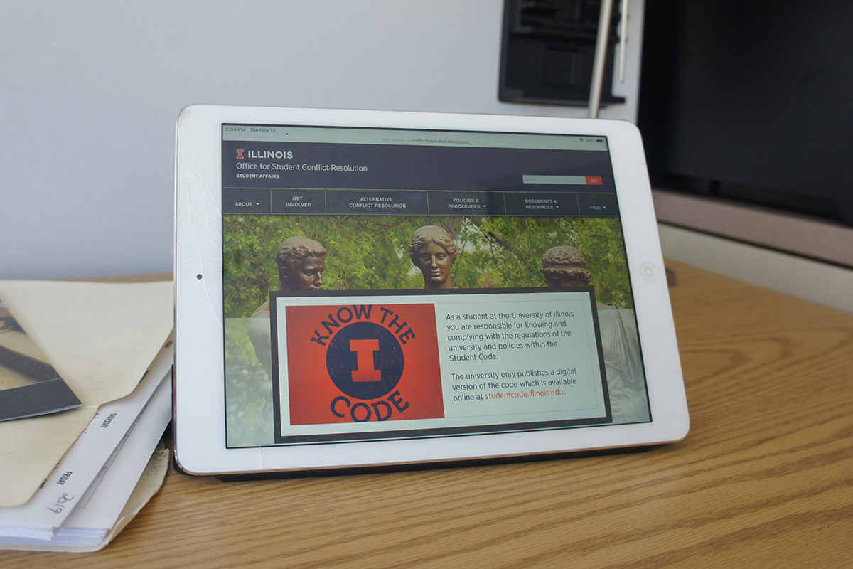 View of OSCR website on tablet screen