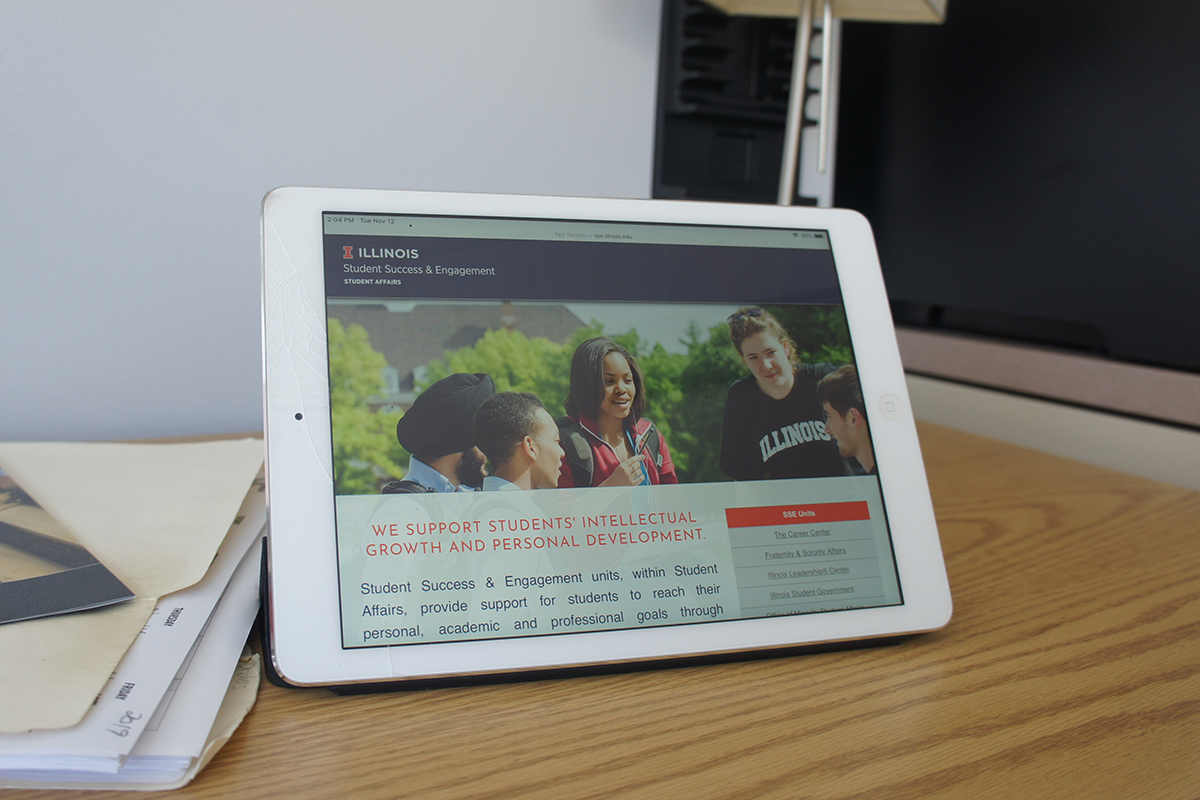 View of SSE website on tablet screen